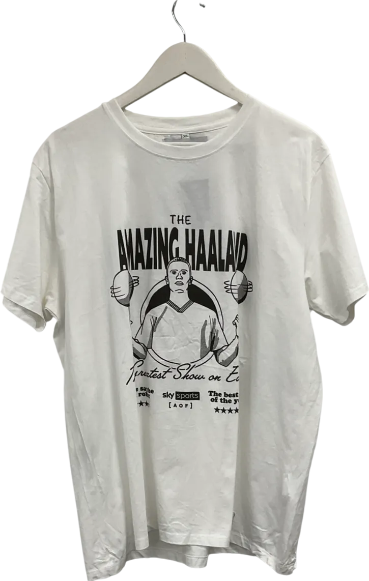 Art of football White The Amazing Haalad T-shirt UK XL