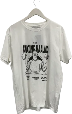 Art of football White The Amazing Haalad T-shirt UK XL