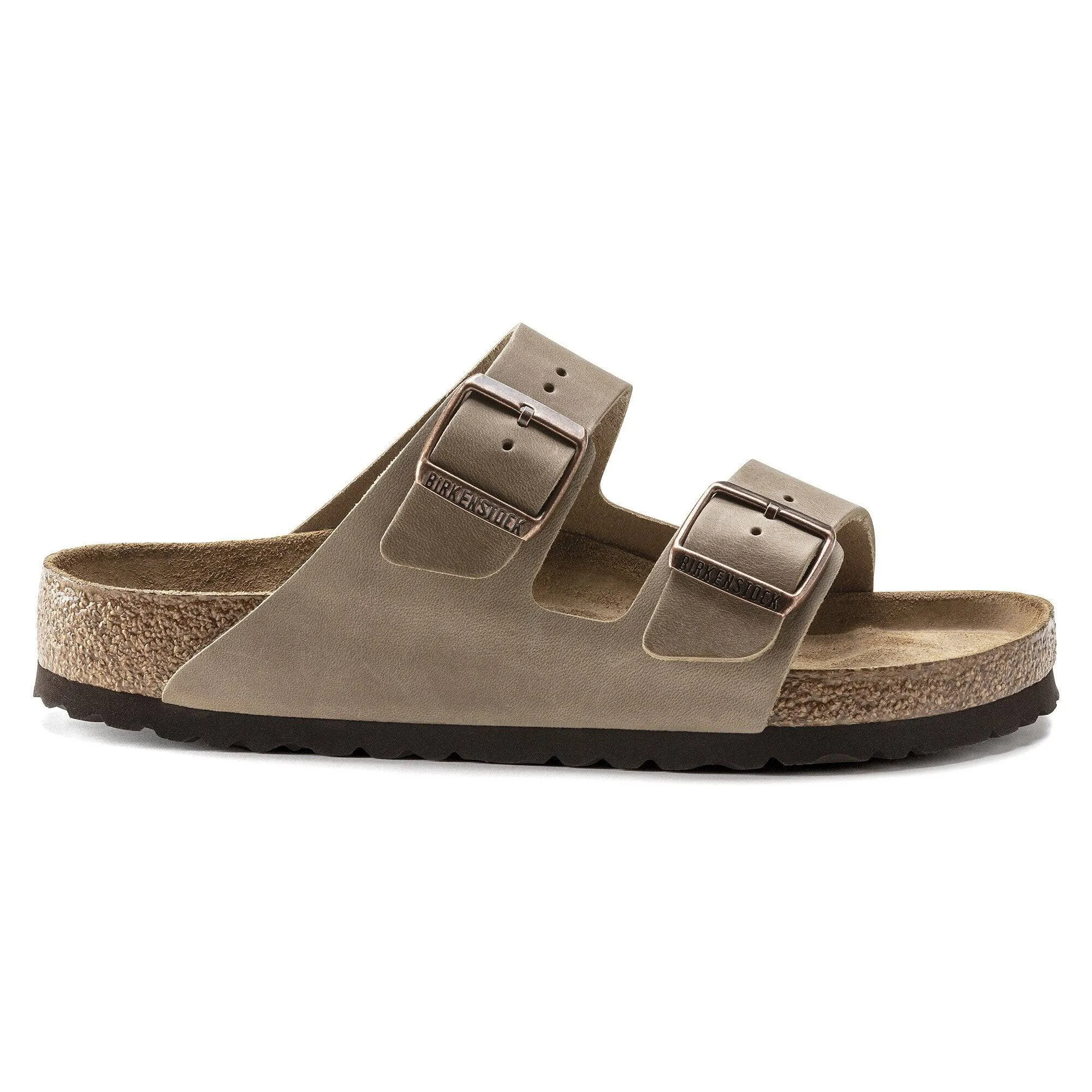Birkenstock Arizona Oiled Ladies Narrow Tobacco Brown Leather Arch Support Buckle Sandals