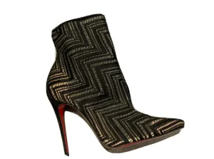 Black Christian Louboutin So Kate Mesh Chevron Booties Ankle Boots 40 US 10 UK 7 ladies
