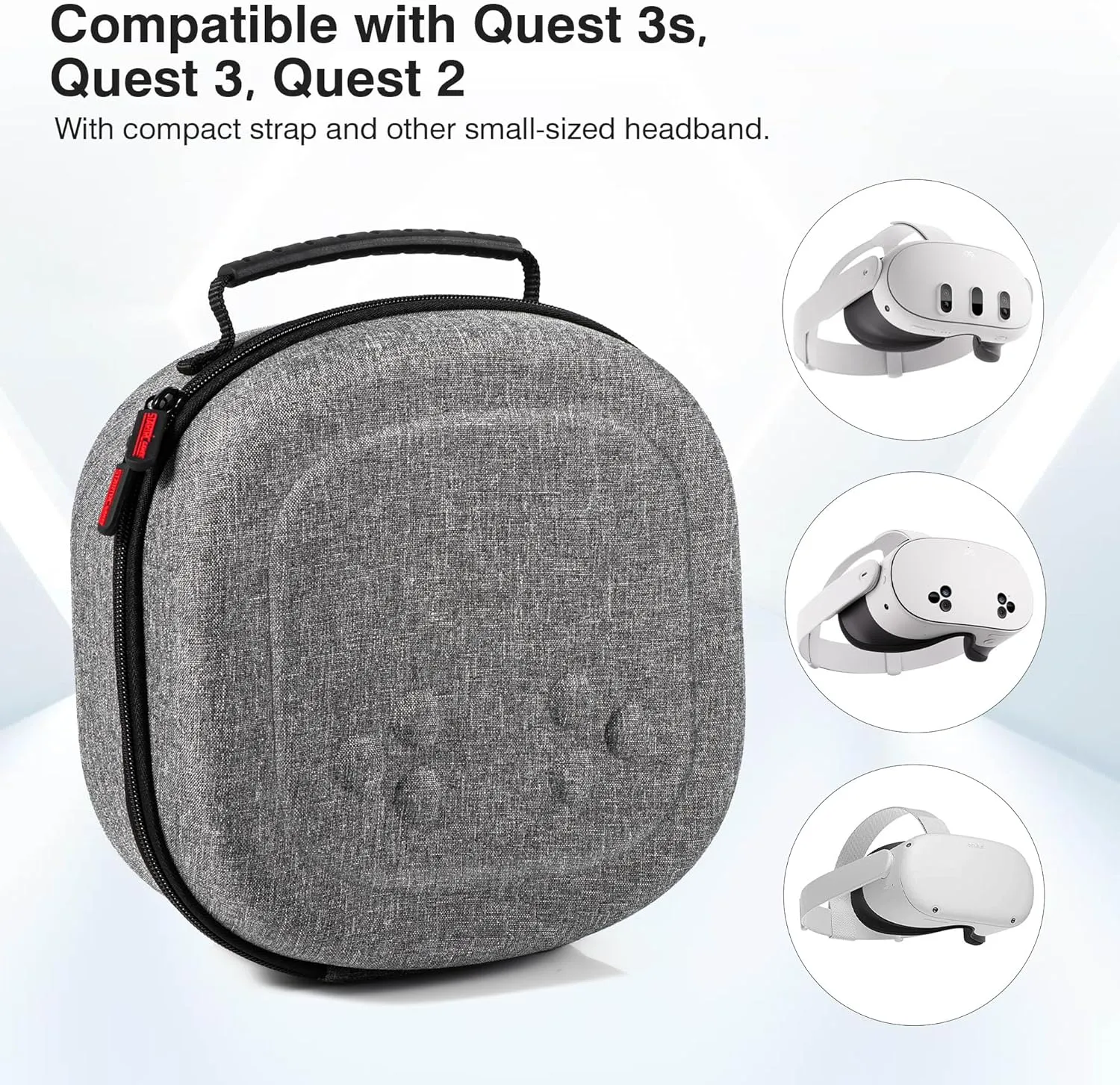 Carrying Case for Meta Quest 3S and Quest 3Compact Space VR Storage Bag for Oculus Quest 3S/3/2, Store Controller Grips, Adapter Accessories