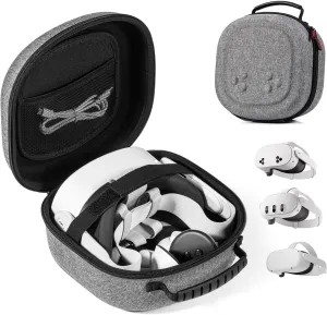 Carrying Case for Meta Quest 3S and Quest 3Compact Space VR Storage Bag for Oculus Quest 3S/3/2, Store Controller Grips, Adapter Accessories