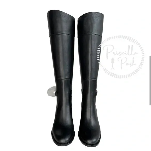 Christian Louboutin Black Lock 70 Leather Knee-high Boots Tall Block heel 36