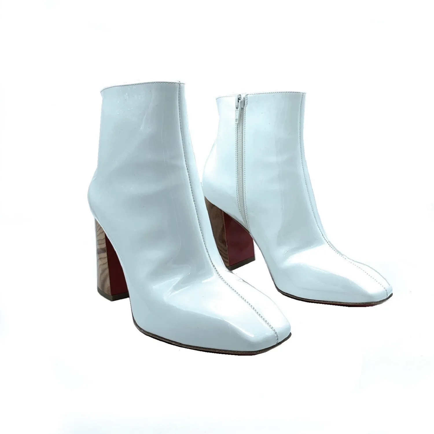 CHRISTIAN LOUBOUTIN - Hilconico 85 Patent Ankle Boots - Size 35.5