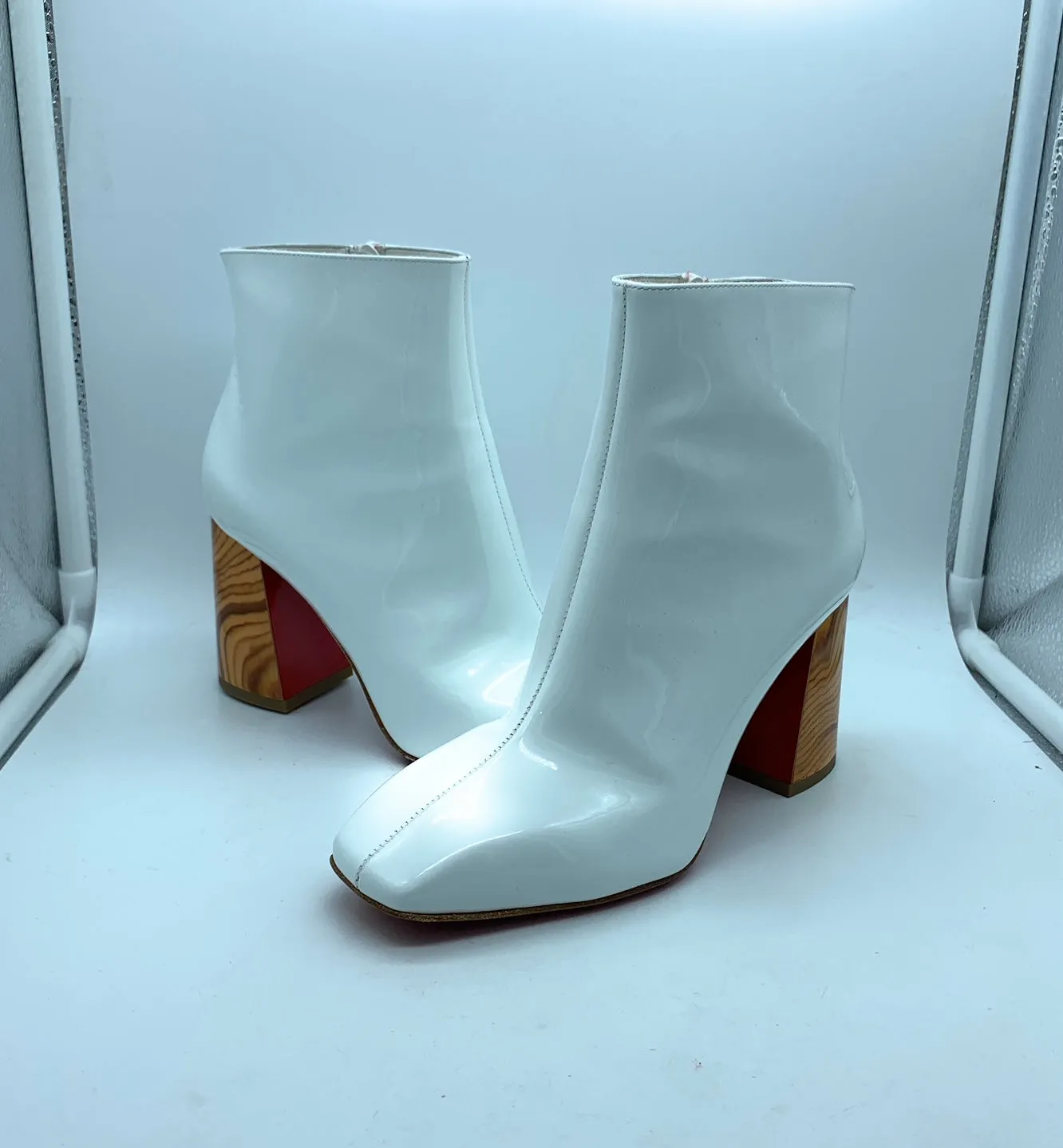 CHRISTIAN LOUBOUTIN - Hilconico 85 Patent Ankle Boots - Size 35.5