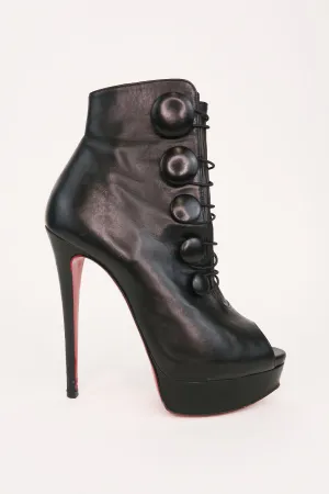 Christian Louboutin Peep-Toe Platform Boots sz 38