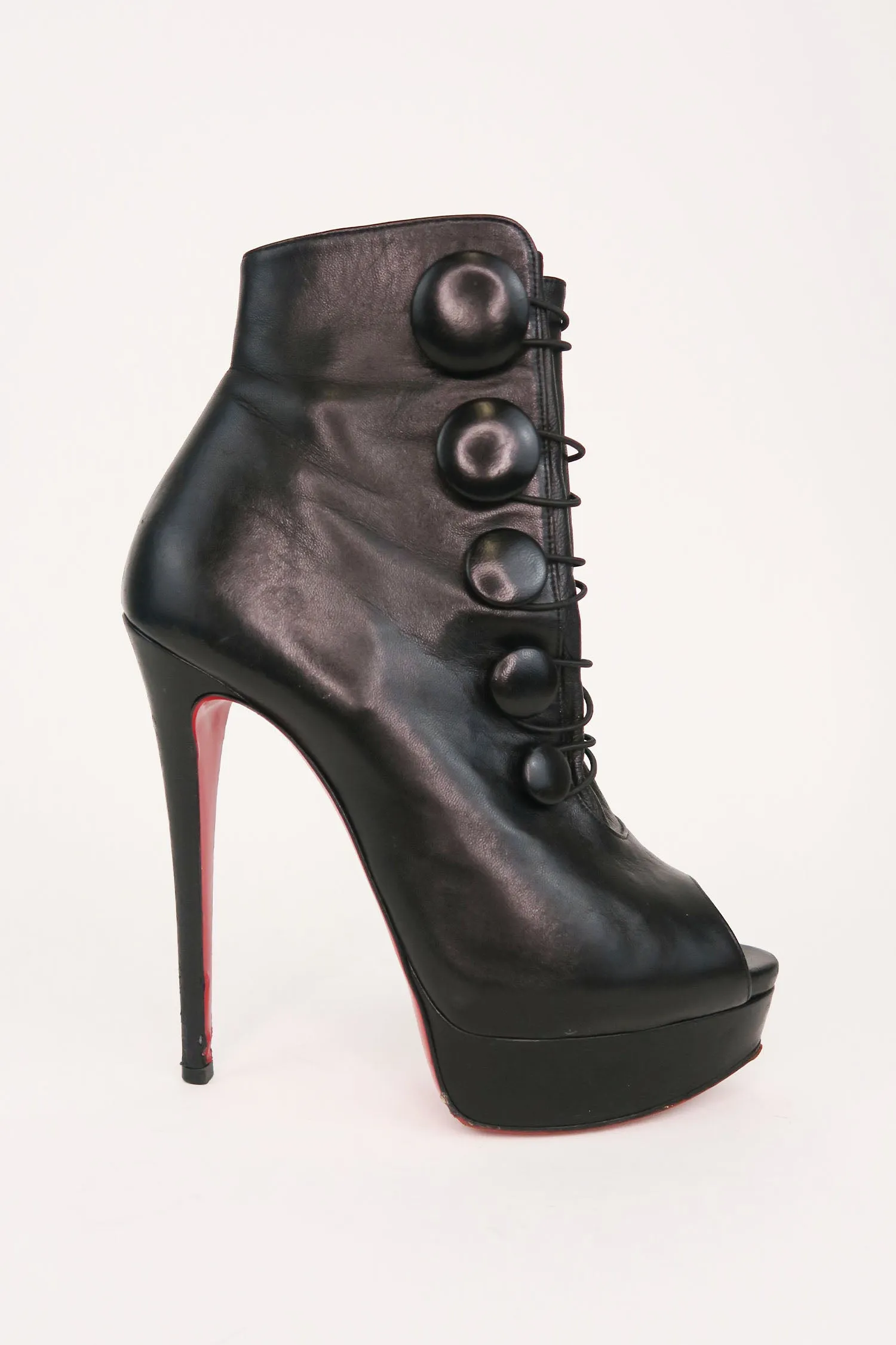 Christian Louboutin Peep-Toe Platform Boots sz 38