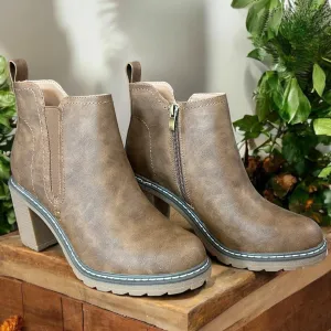 Cognac Leather Ankle Boots