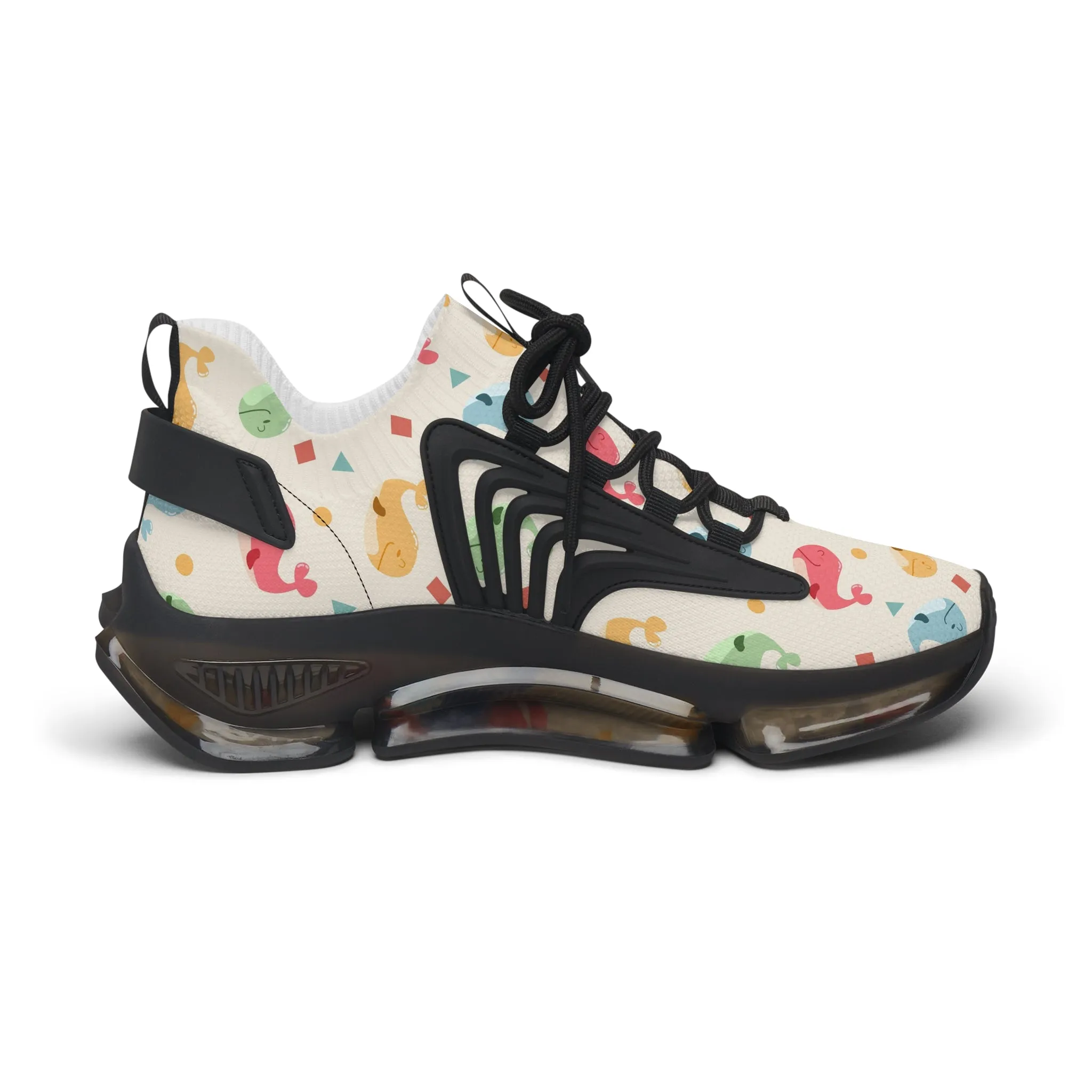 Colorful Whales Women's Mesh Sneakers