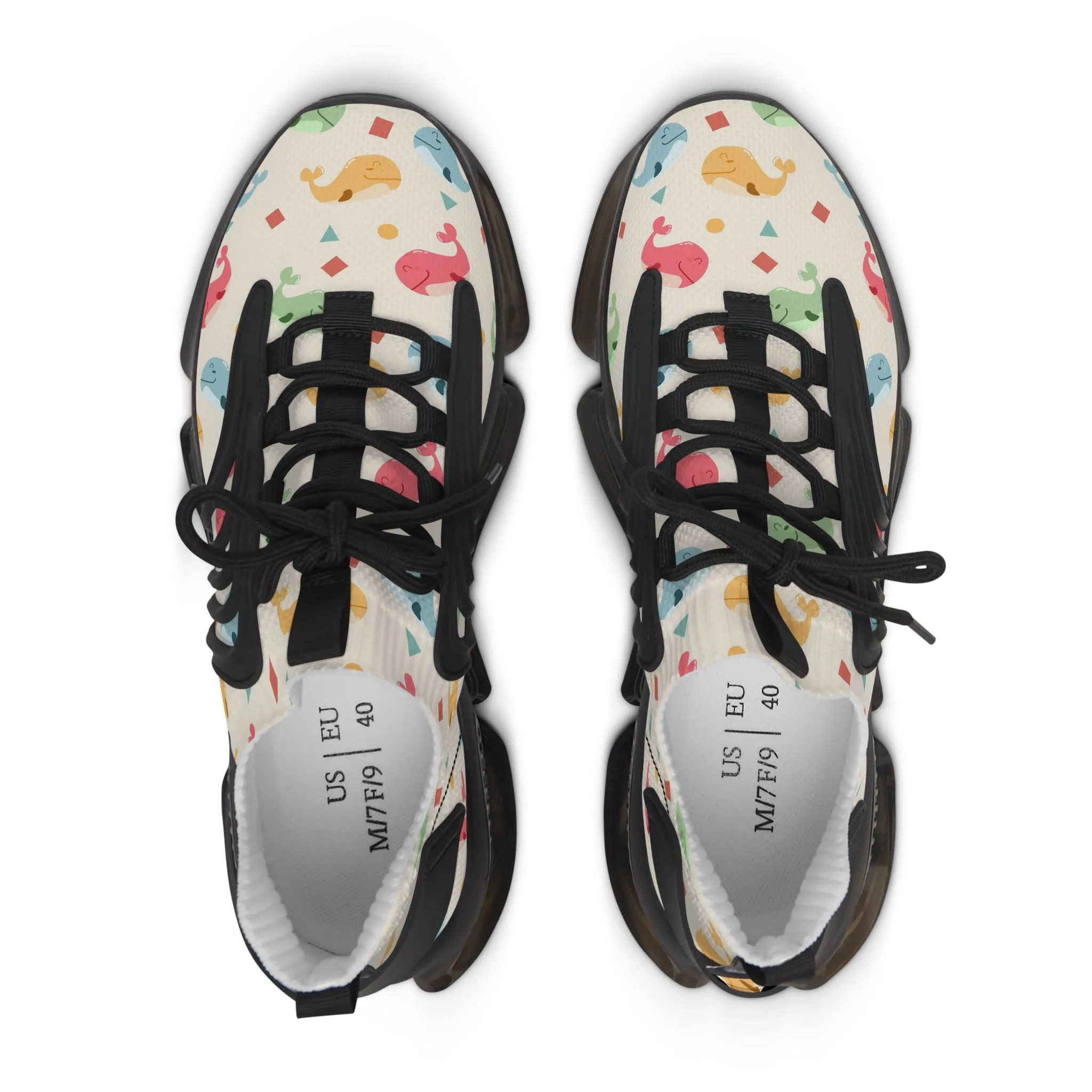 Colorful Whales Women's Mesh Sneakers
