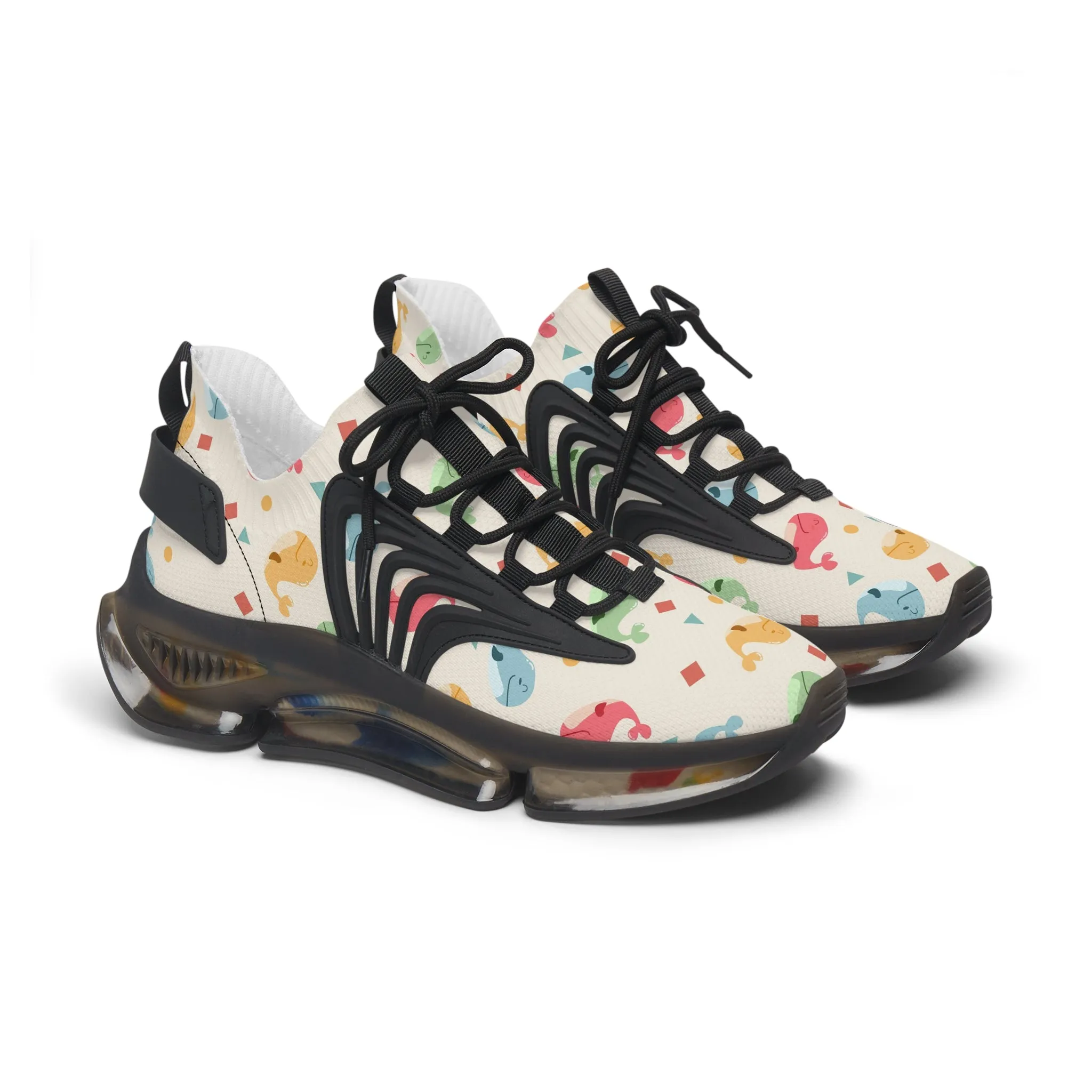 Colorful Whales Women's Mesh Sneakers