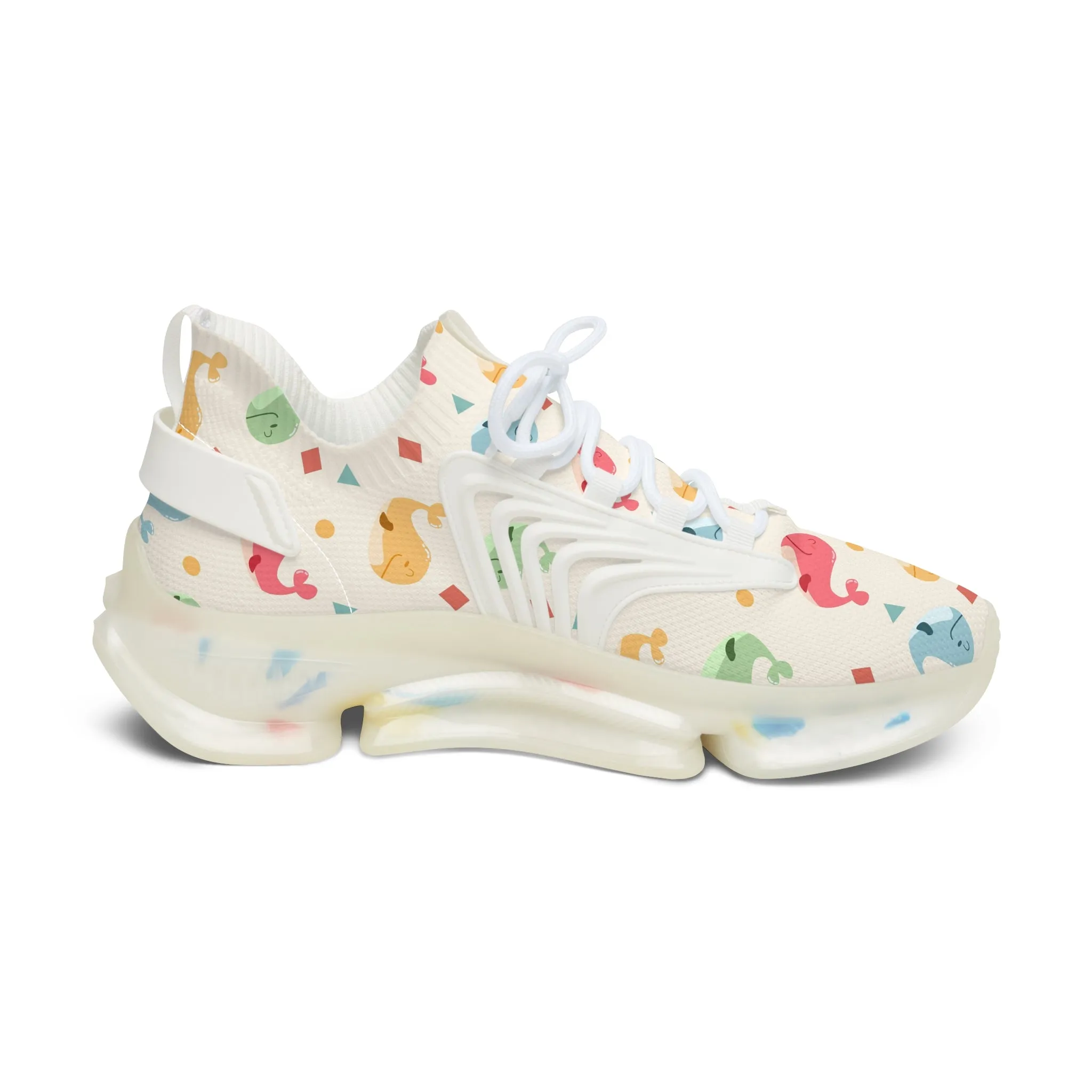 Colorful Whales Women's Mesh Sneakers