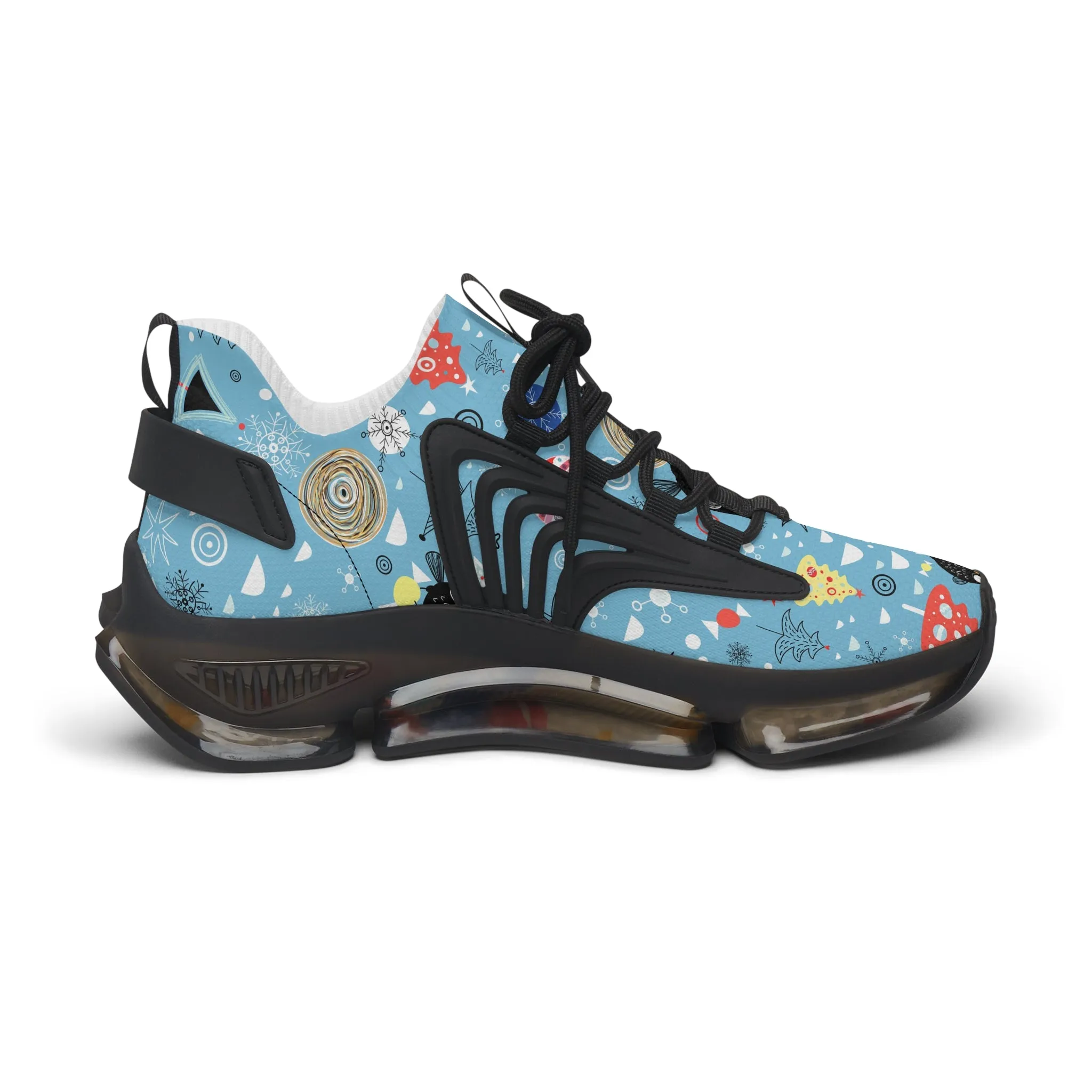 Colorful Winter Owls Women's Mesh Sneakers