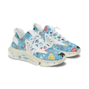 Colorful Winter Owls Women's Mesh Sneakers