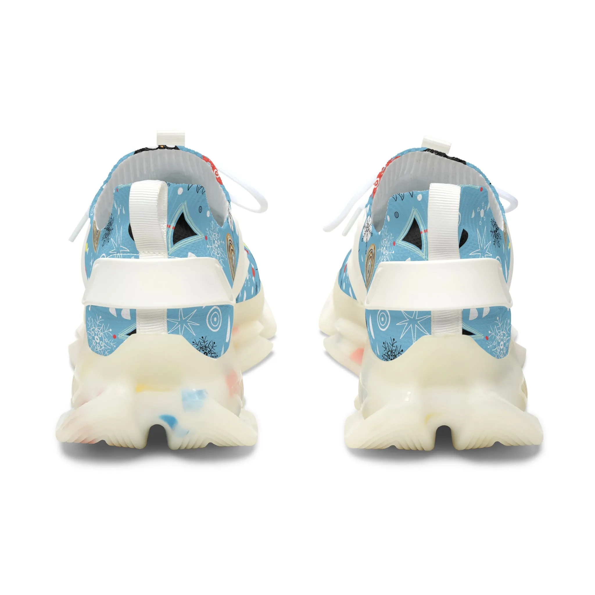Colorful Winter Owls Women's Mesh Sneakers