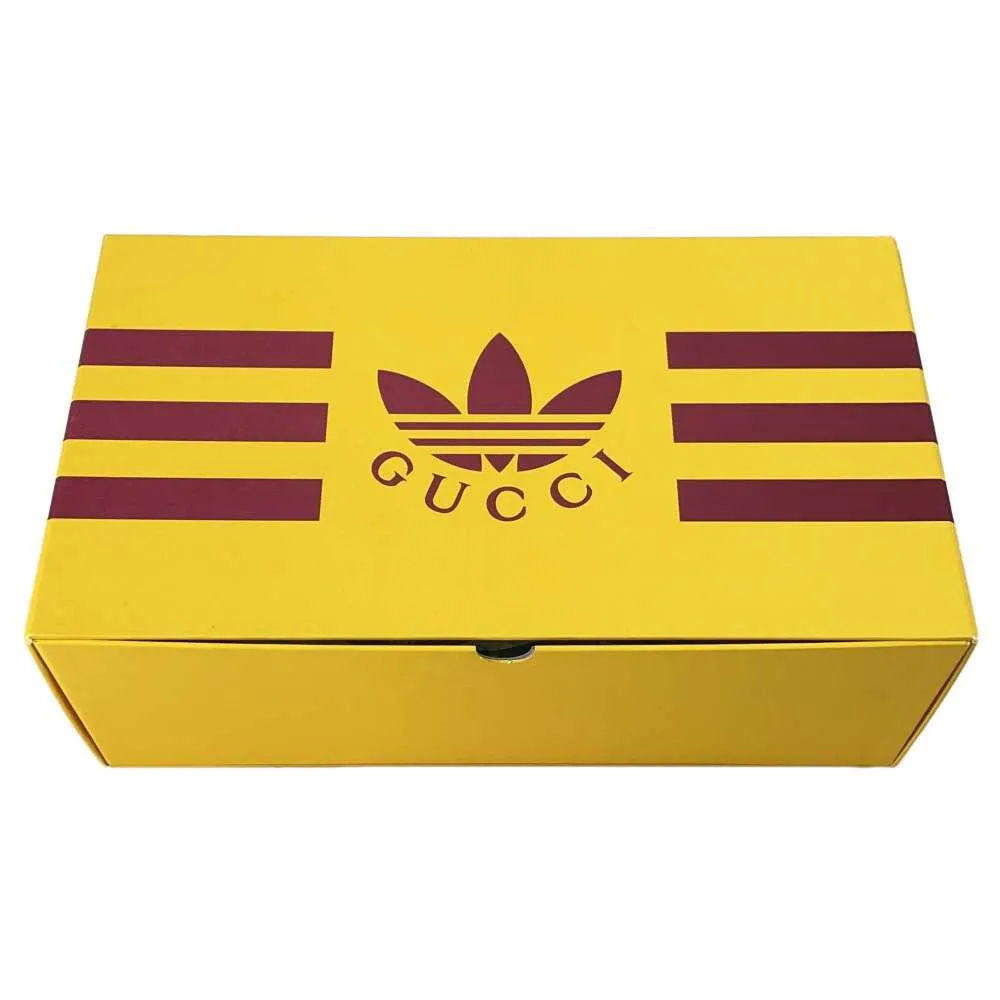 Gucci Adidas Collaboration Horsebit Loafers Gold 702283 MetalicLeather Size 8