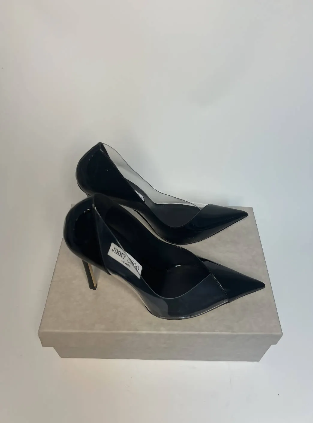 JIMMY CHOO Cass 110 leather and PVC pumps