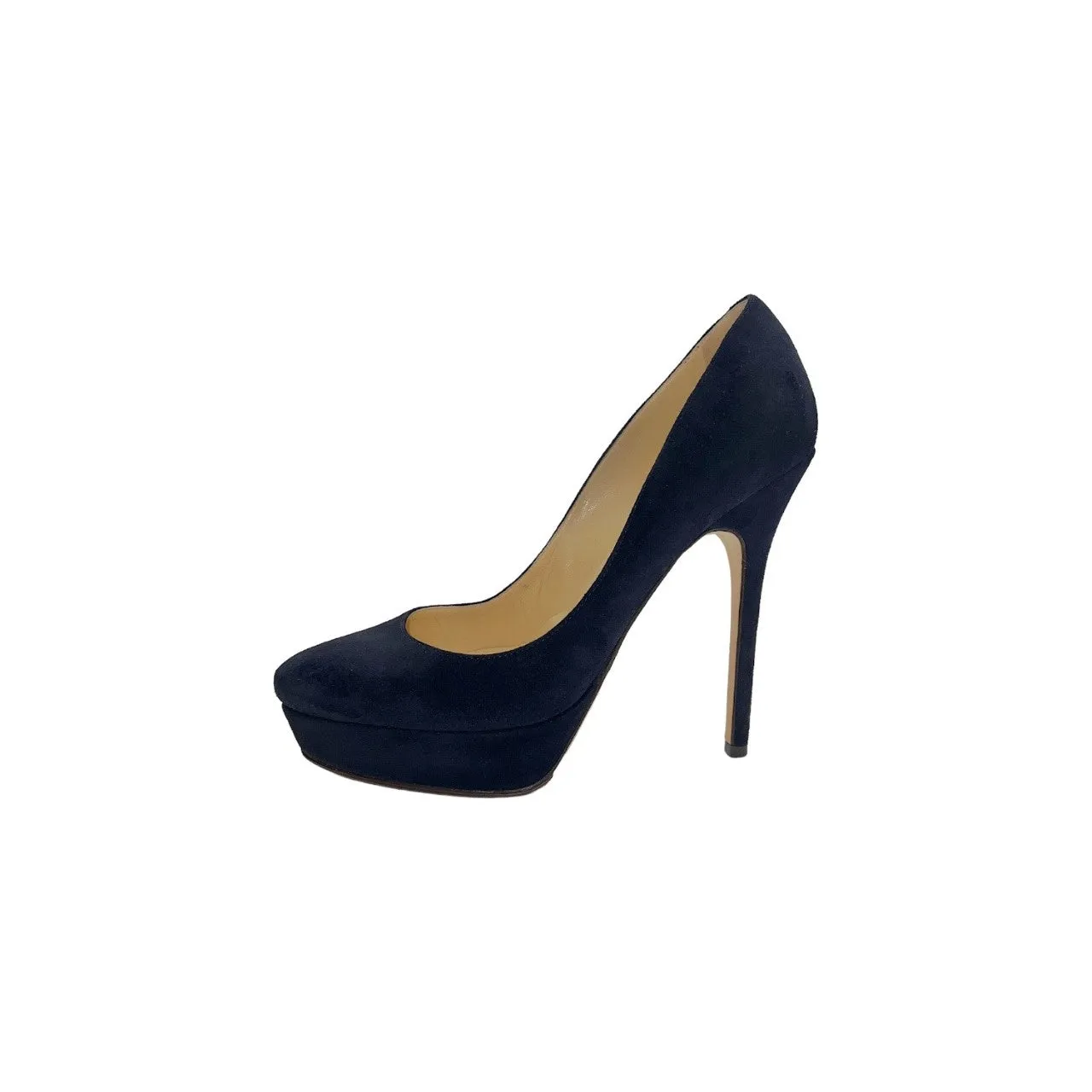 JIMMY CHOO Cosmic Navy Suede Platform Pumps - Sz. 36.5