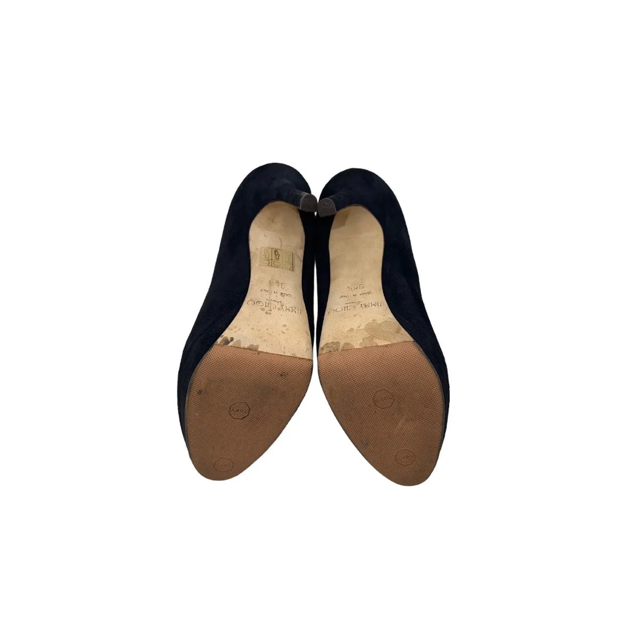 JIMMY CHOO Cosmic Navy Suede Platform Pumps - Sz. 36.5