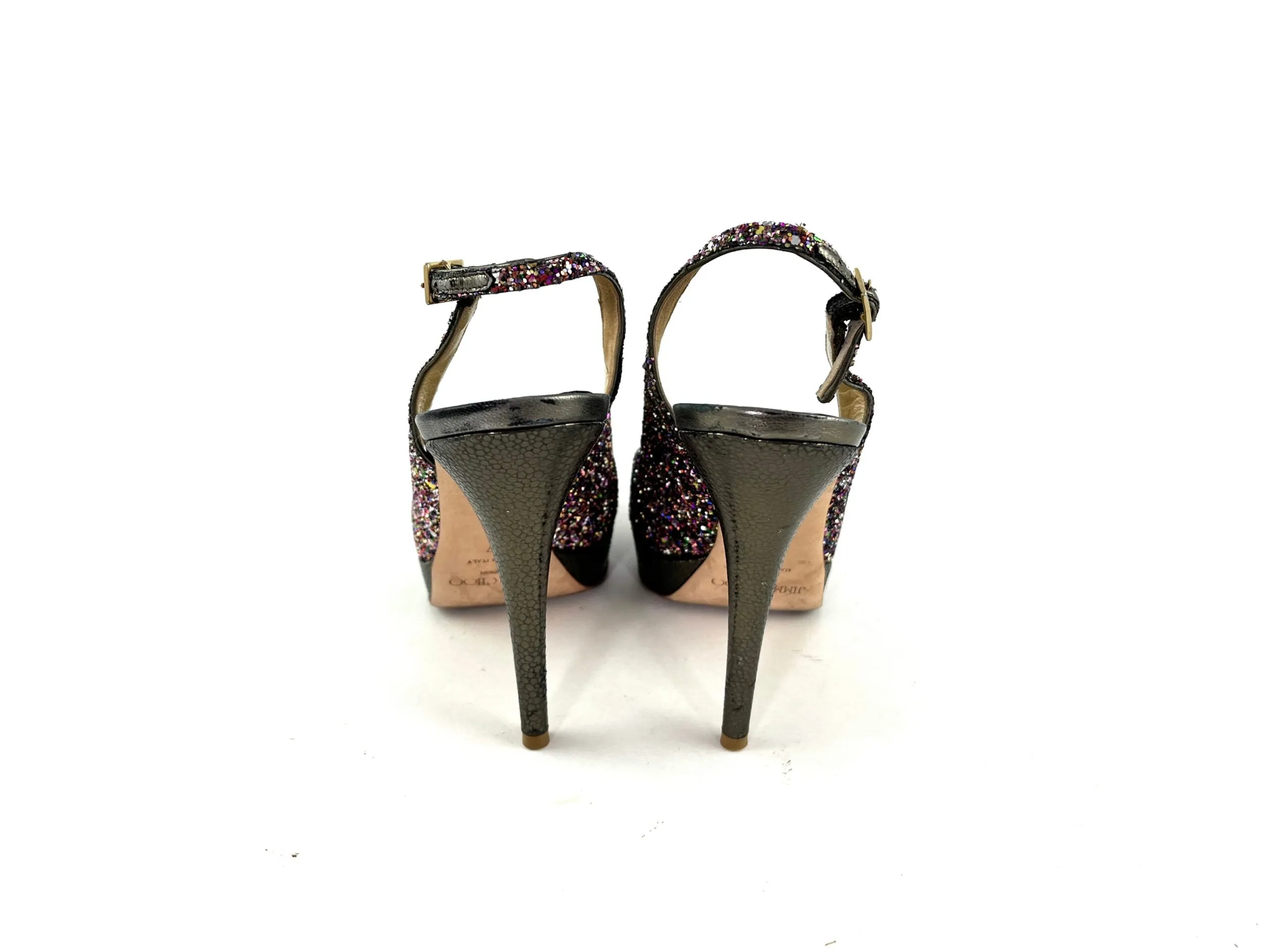 Jimmy Choo Glitter Vita Slingback Pumps Heels 37 6.5