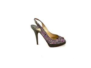 Jimmy Choo Glitter Vita Slingback Pumps Heels 37 6.5