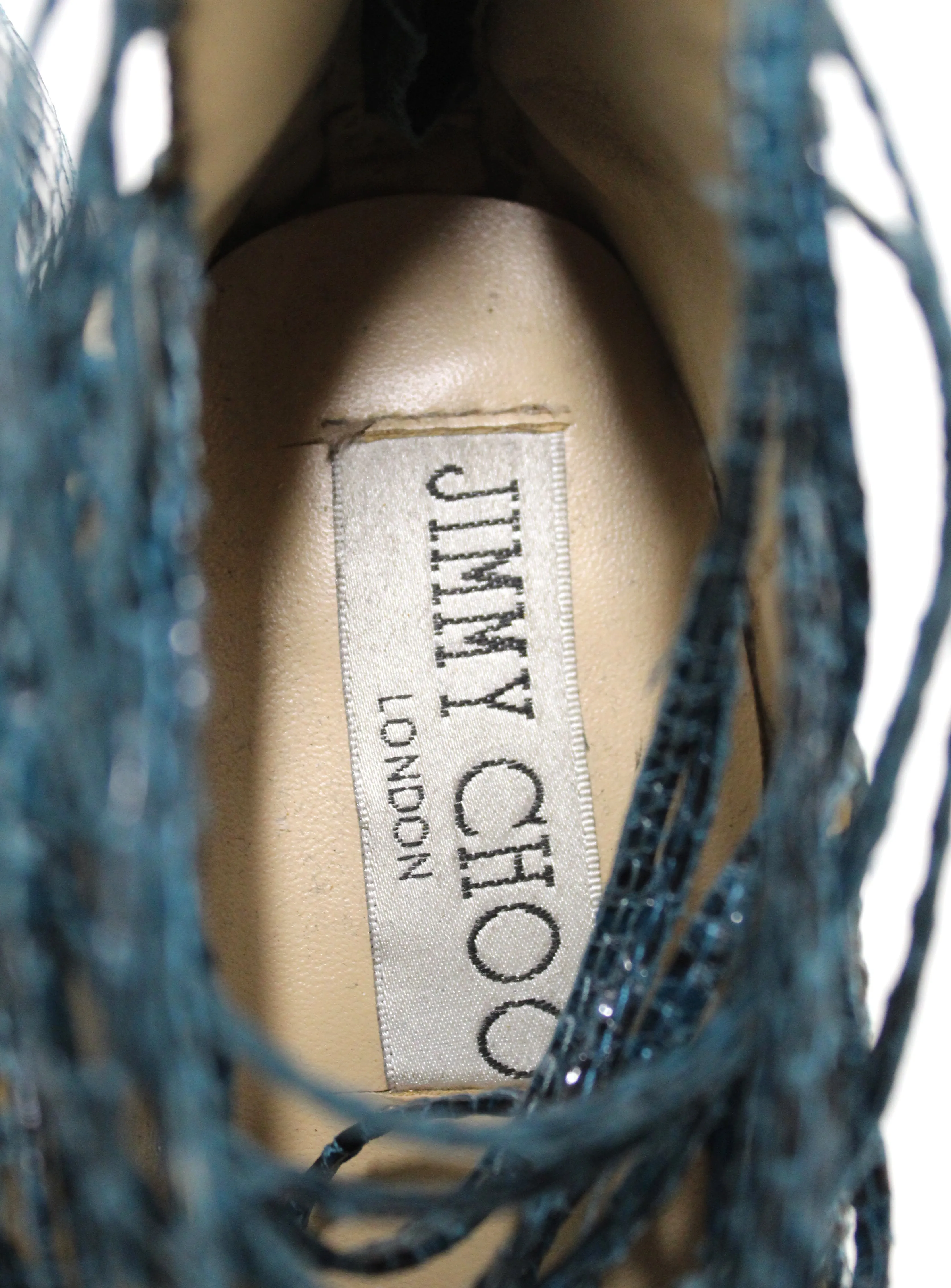 Jimmy Choo Green Snakeskin Embossed Strap Pump Heel size 41