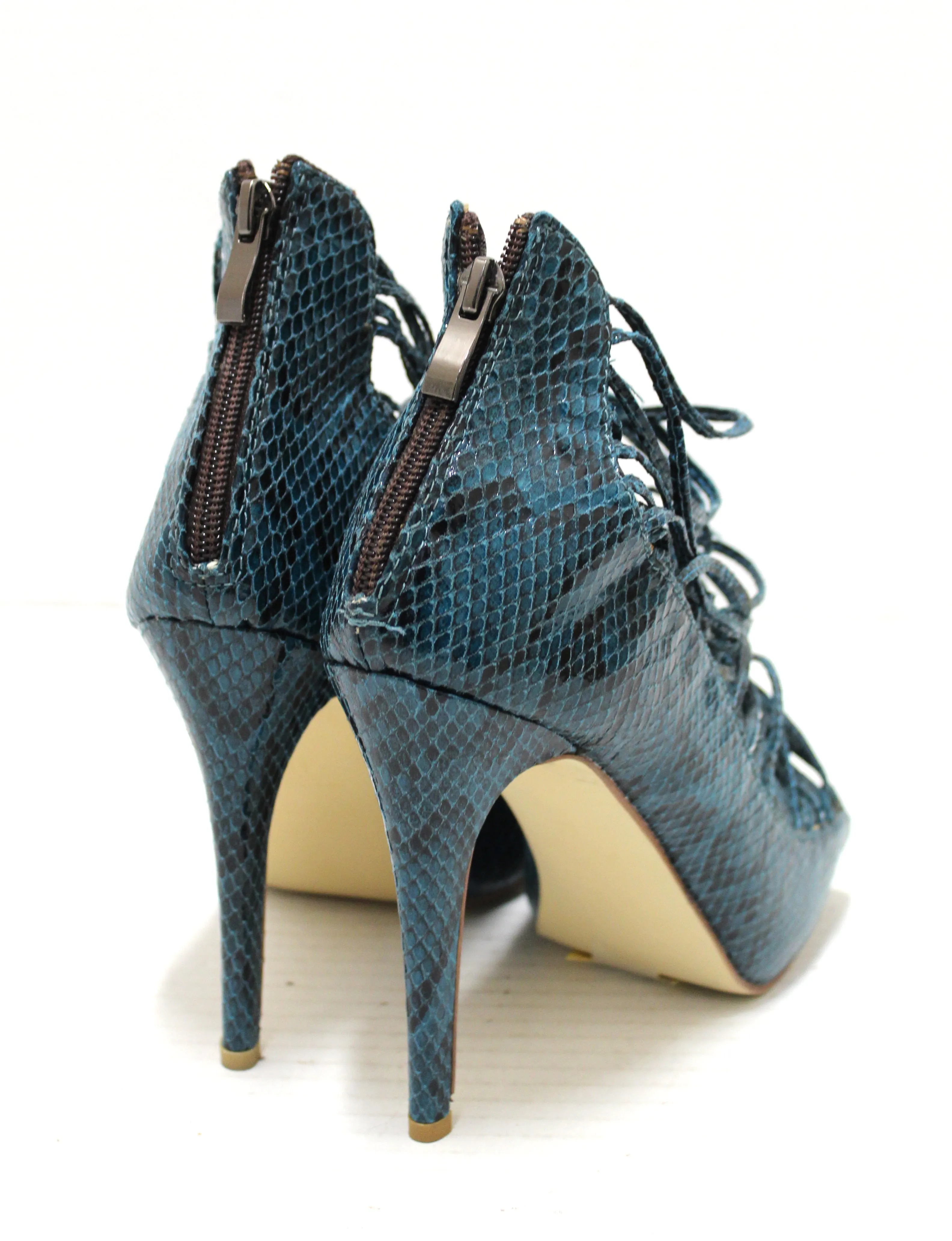 Jimmy Choo Green Snakeskin Embossed Strap Pump Heel size 41