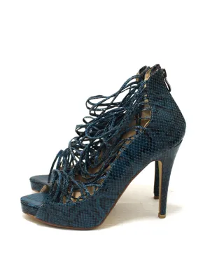 Jimmy Choo Green Snakeskin Embossed Strap Pump Heel size 41