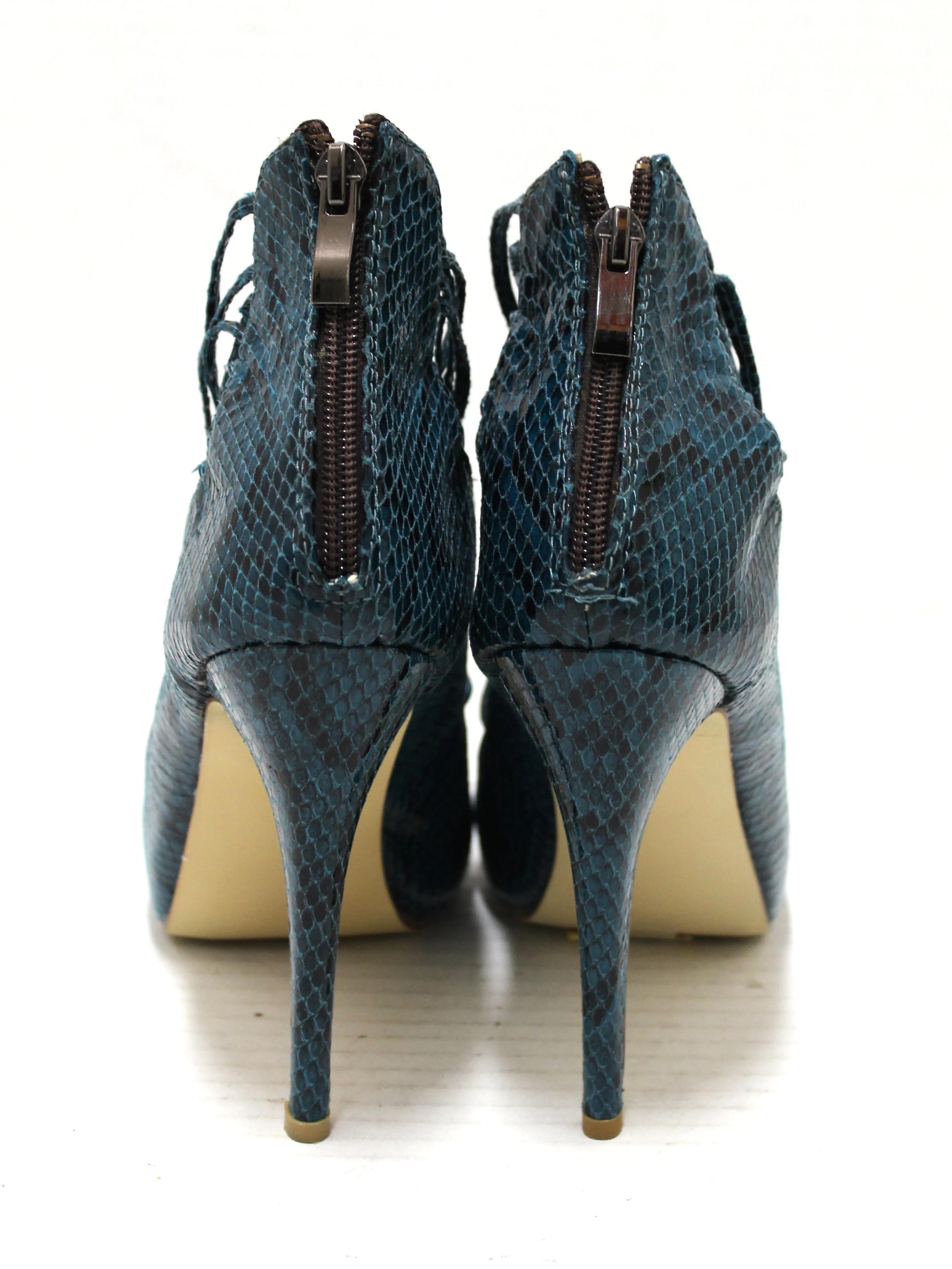 Jimmy Choo Green Snakeskin Embossed Strap Pump Heel size 41