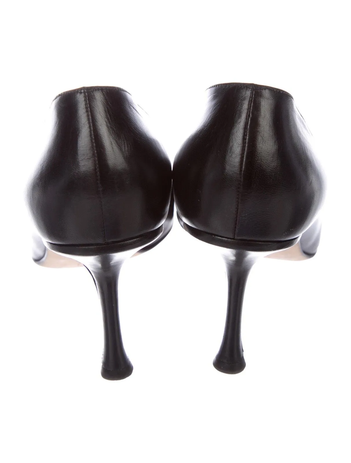 JIMMY CHOO POINTED TOE BLACK LEATHER PUMPS SHOES Ladies