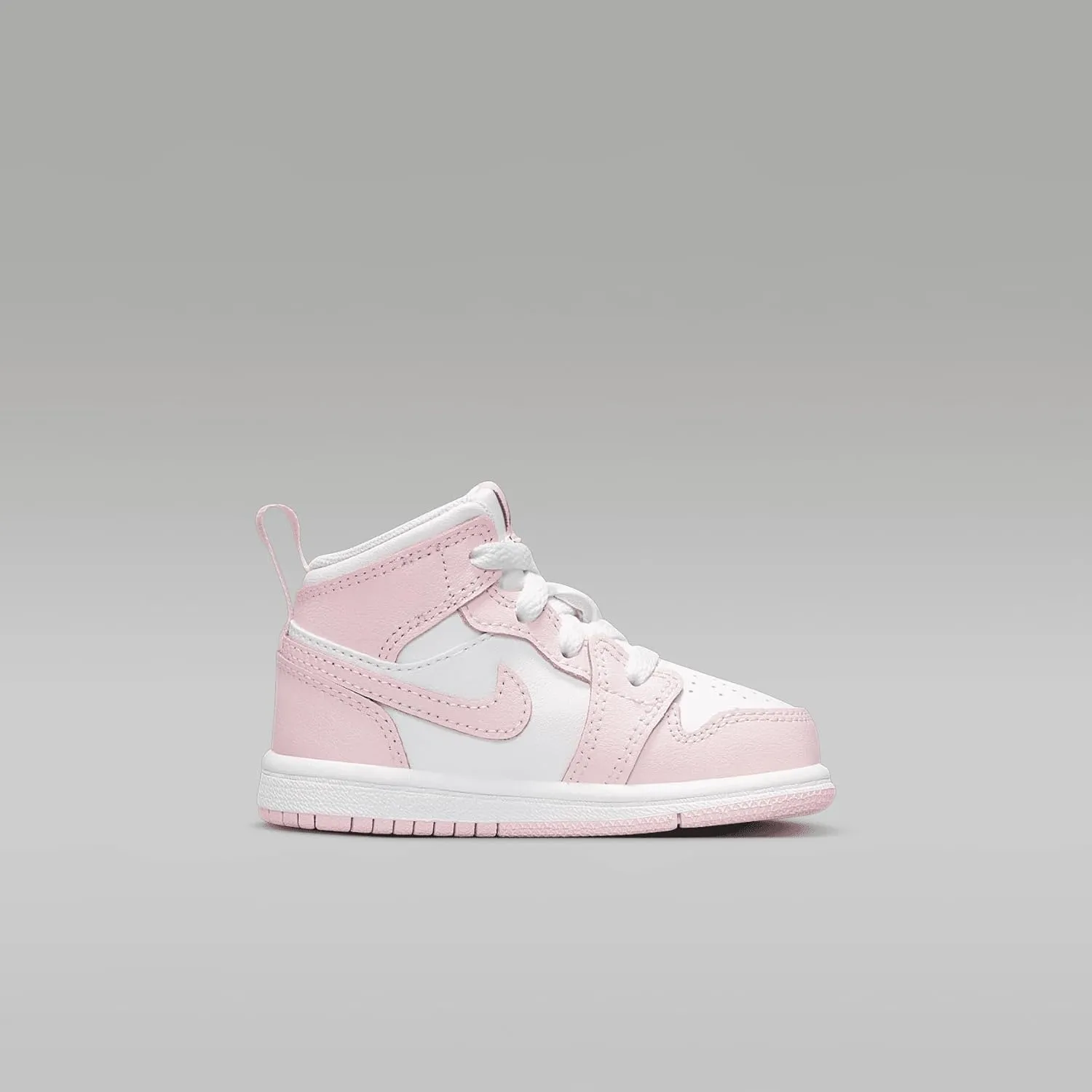 Jordan 1 Mid Baby/Toddler Shoes (DQ8425-608, Pink Foam/Fire Red/White)