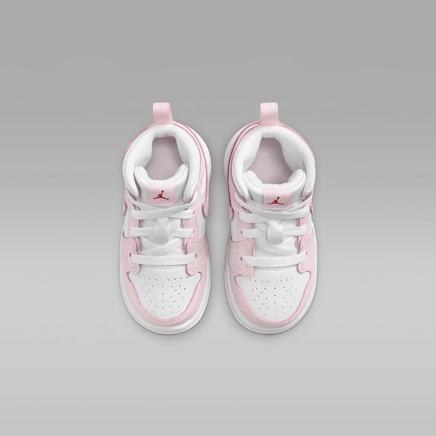 Jordan 1 Mid Baby/Toddler Shoes (DQ8425-608, Pink Foam/Fire Red/White)