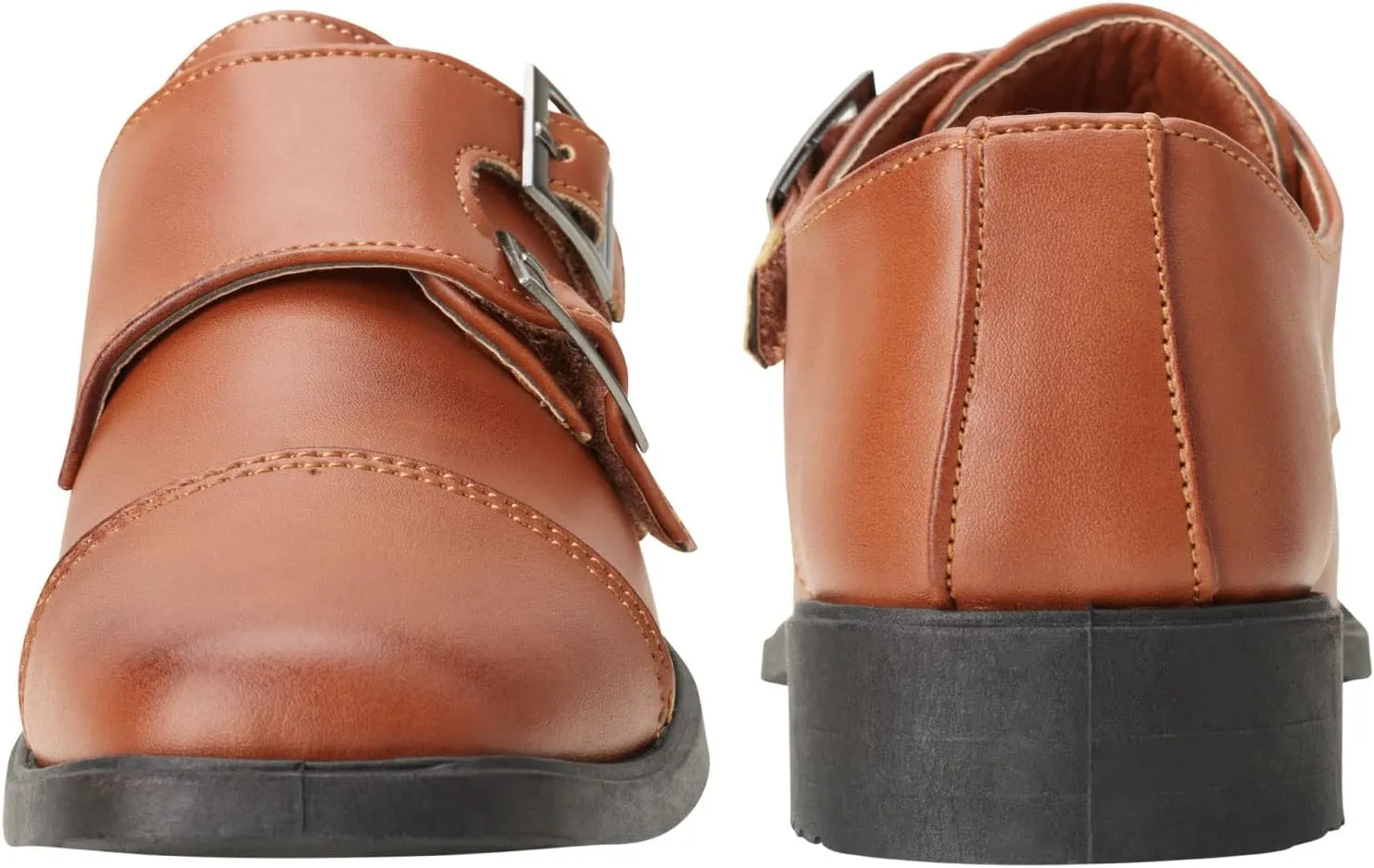 Josmo Boys Dress Shoes  Hook and Loop Double Monk Strap Cap Toe Oxford Loafers (Little Kid/Big Kid)