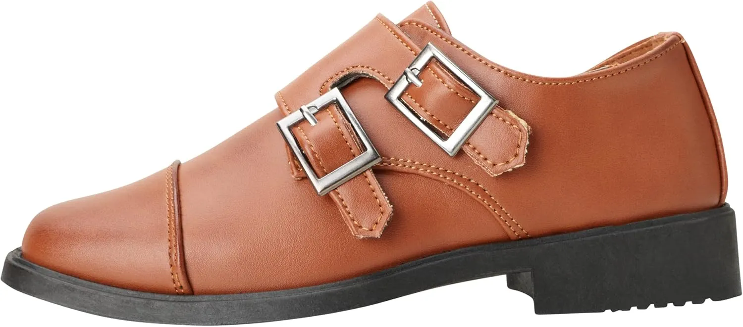 Josmo Boys Dress Shoes  Hook and Loop Double Monk Strap Cap Toe Oxford Loafers (Little Kid/Big Kid)