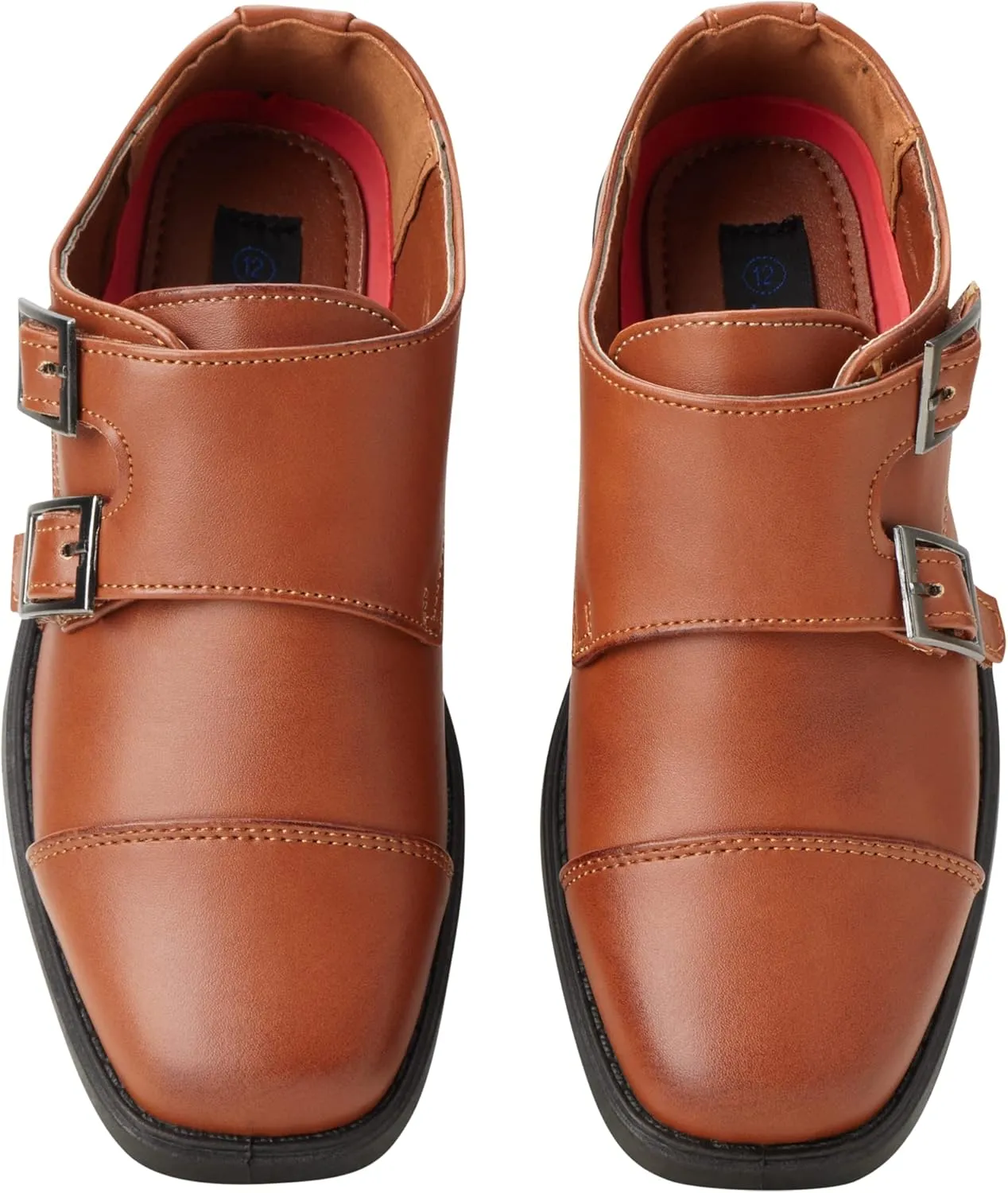 Josmo Boys Dress Shoes  Hook and Loop Double Monk Strap Cap Toe Oxford Loafers (Little Kid/Big Kid)