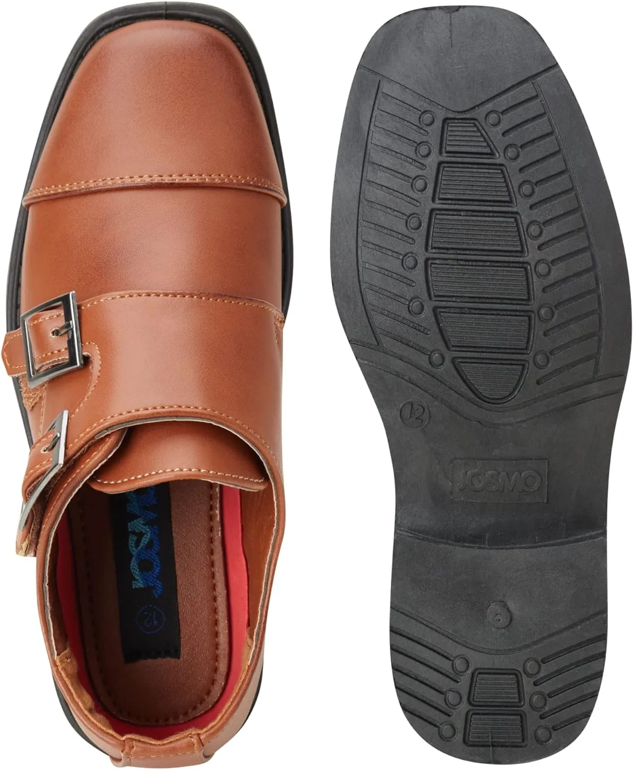 Josmo Boys Dress Shoes  Hook and Loop Double Monk Strap Cap Toe Oxford Loafers (Little Kid/Big Kid)