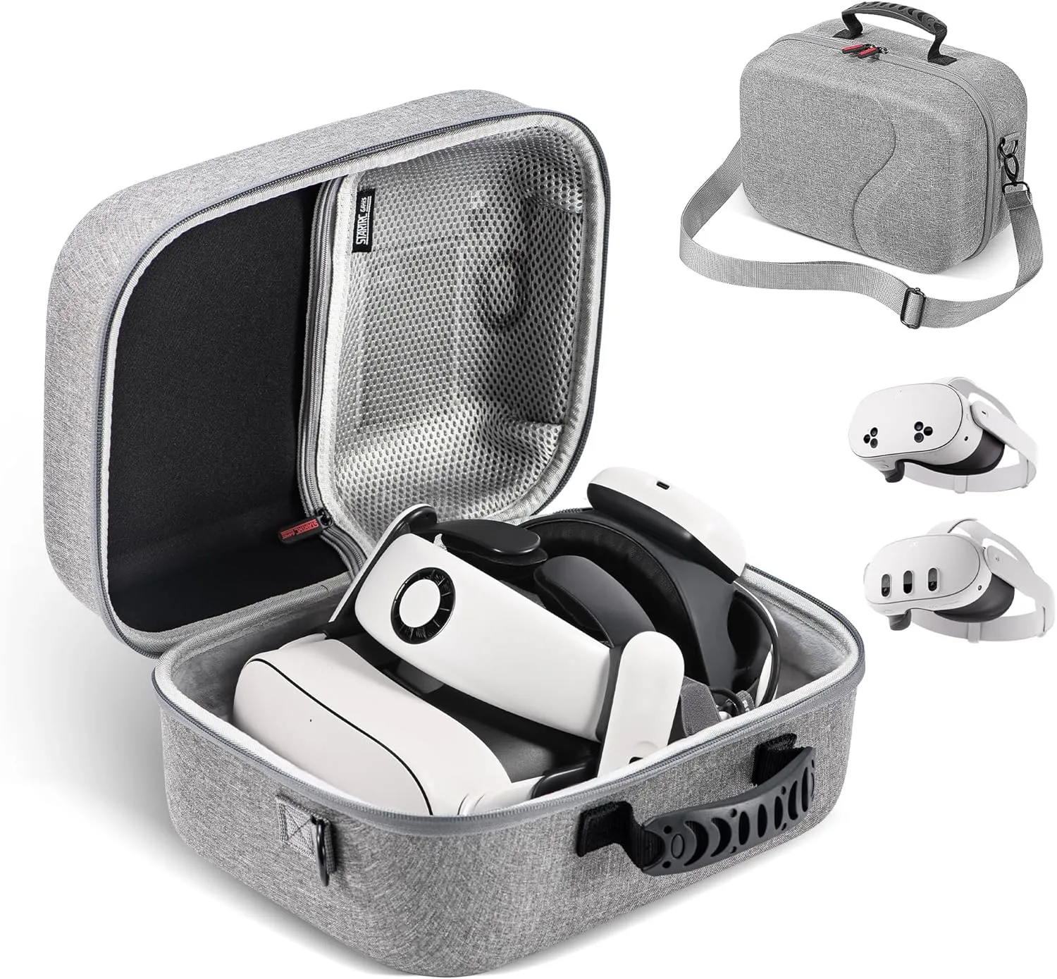 Large Carrying Case for Meta Quest 3/3S with Battery Strap, BOBOVR S3 PRO Elite Head Strap, VR Storage Bag for Oculus Headset, Controllers, Adapter and Other Accessories