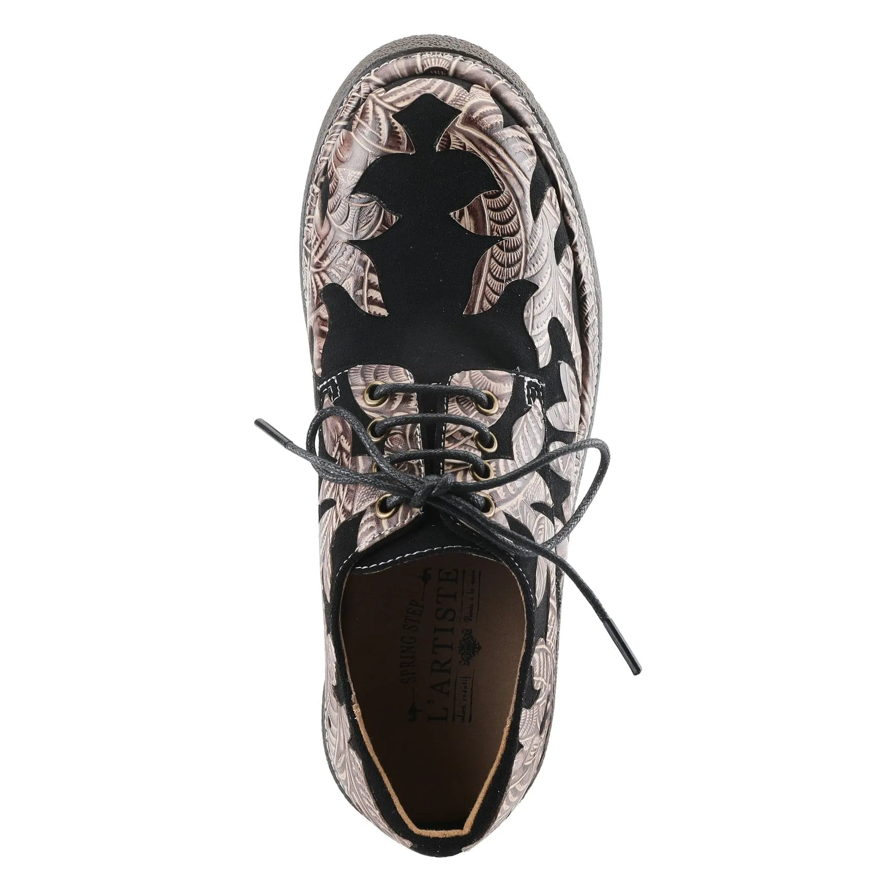 L'Artiste Women's Jigsaw Oxfords- Black Multi