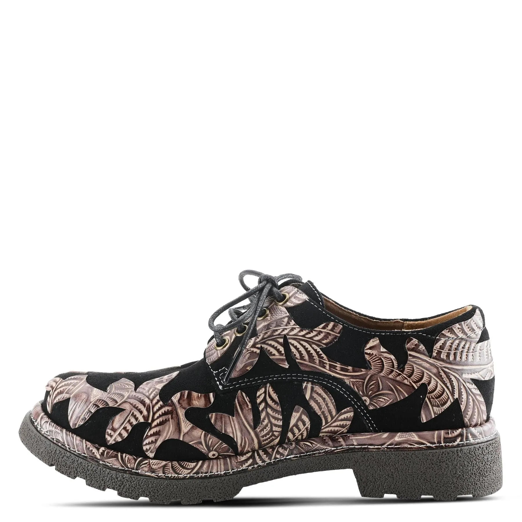 L'Artiste Women's Jigsaw Oxfords- Black Multi