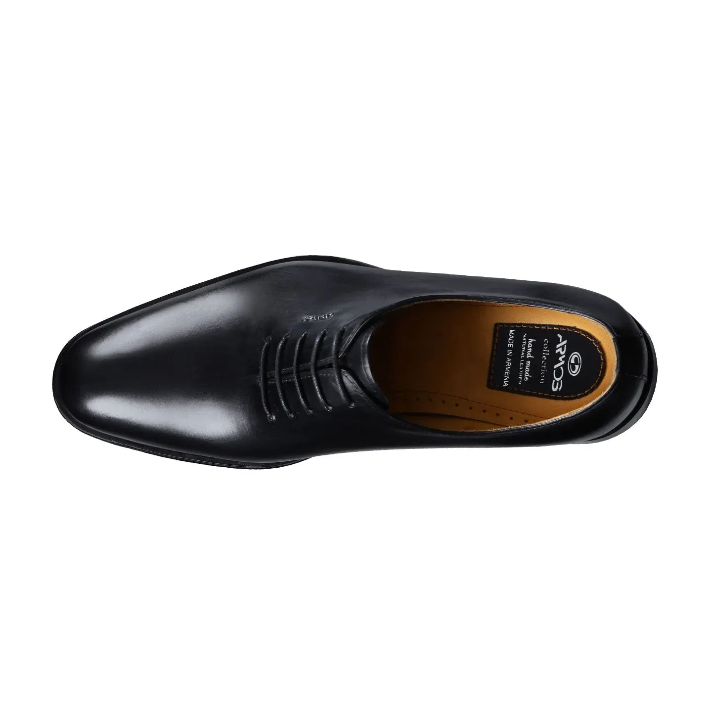 Men's Black Leather Oxford Lace-Up