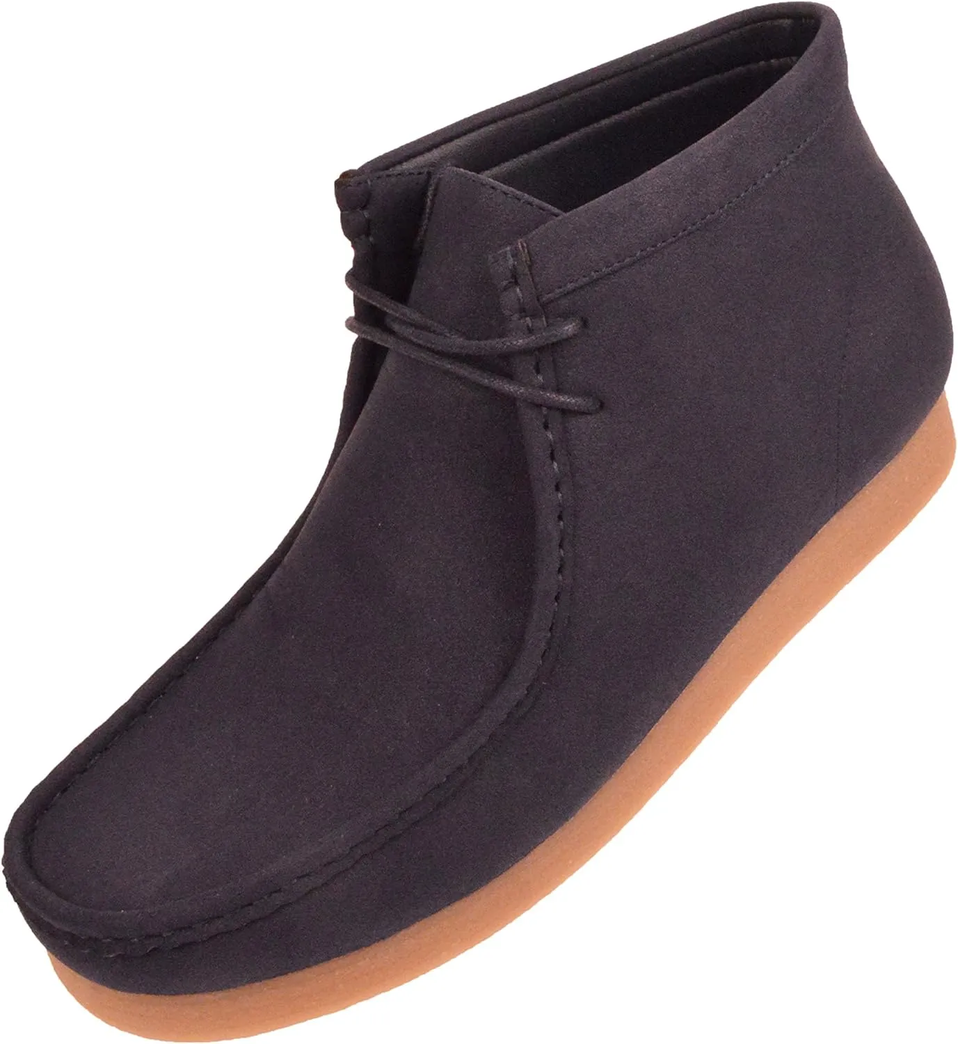 Men's Light Blue Lace Up High Top Suede Boots