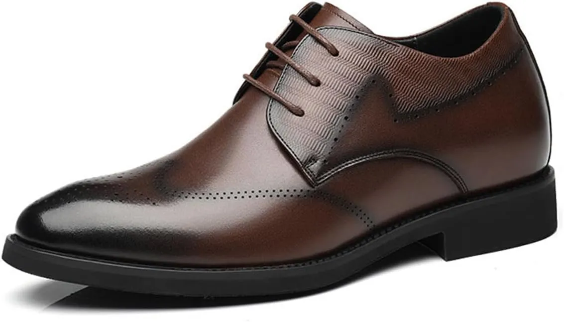 Men's Oxford Dress Elevator Shoes Classic Lace Up Modern Business Wedding Shoes for Formal Occasions