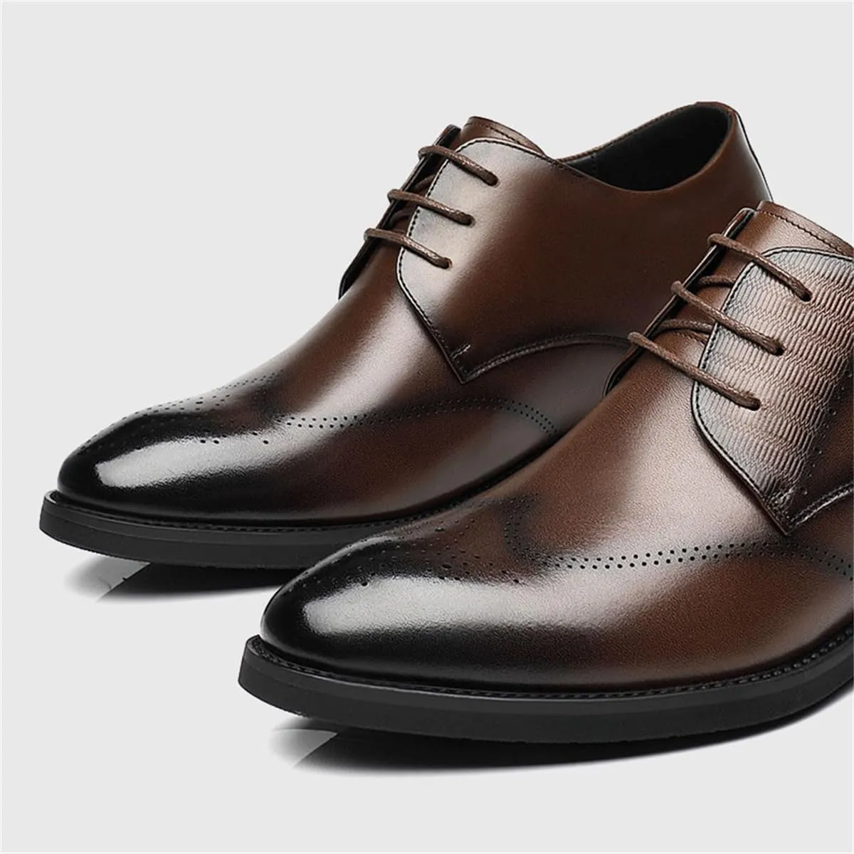 Men's Oxford Dress Elevator Shoes Classic Lace Up Modern Business Wedding Shoes for Formal Occasions