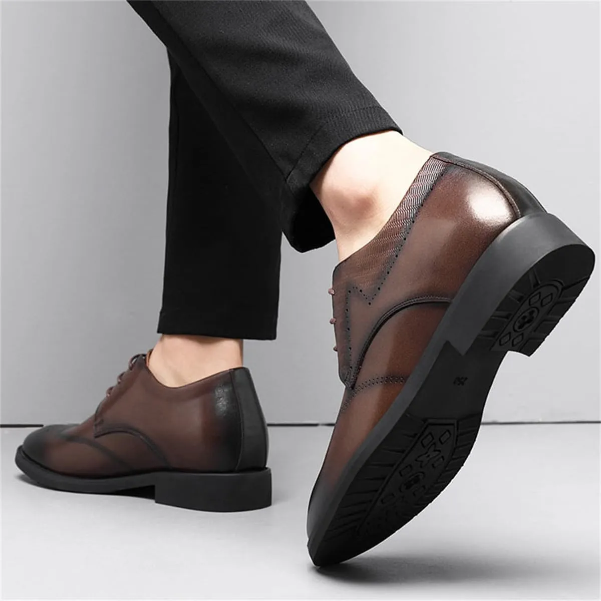Men's Oxford Dress Elevator Shoes Classic Lace Up Modern Business Wedding Shoes for Formal Occasions