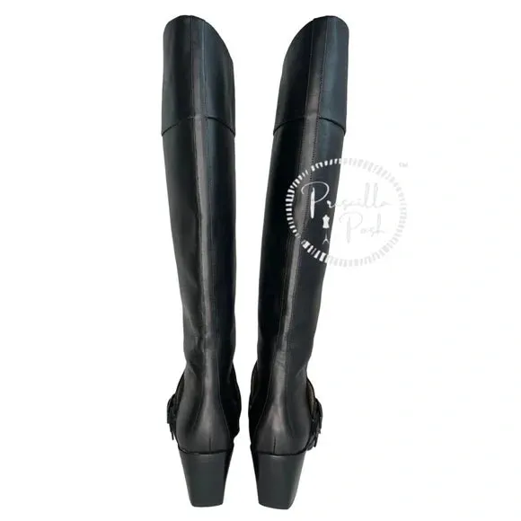 NEW Christian Louboutin Black Riding Boots Knee High Riding Boots 39