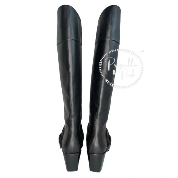 NEW Christian Louboutin Black Riding Boots Knee High Riding Boots 39