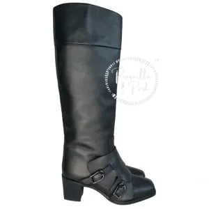 NEW Christian Louboutin Black Riding Boots Knee High Riding Boots 39