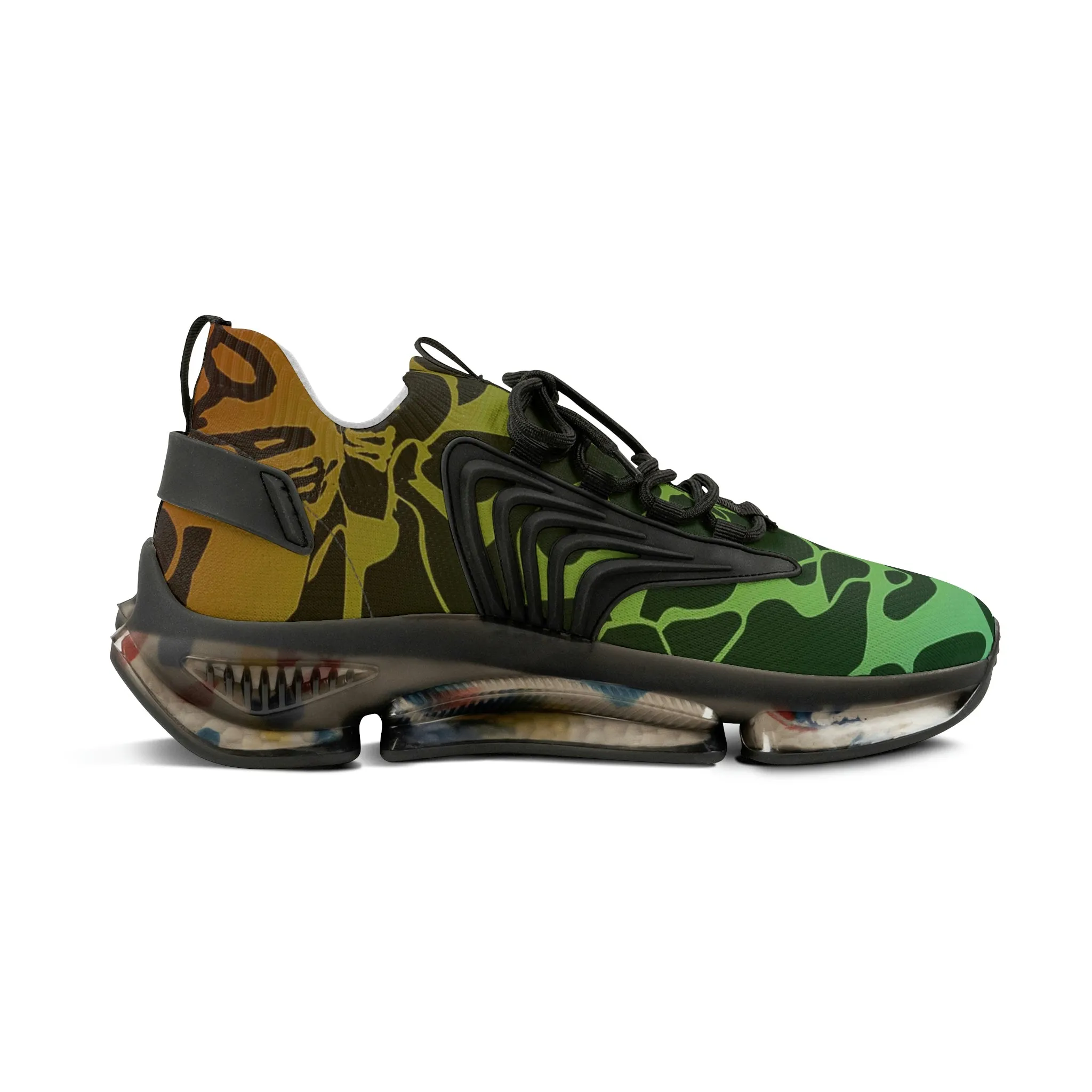 Raw Sushi "moon walker" Sports Sneakers (green/orang camo)