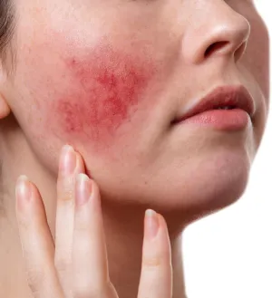 Rosacea Treatment & Symptoms | Request prescription for rosacea medication for face redness like metronidazole cream, ivermectin (Soolantra), brimonidine from an online doctor, NP, or PA