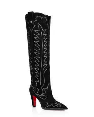 Santia Botta Strass 85mm Western Boot in Black